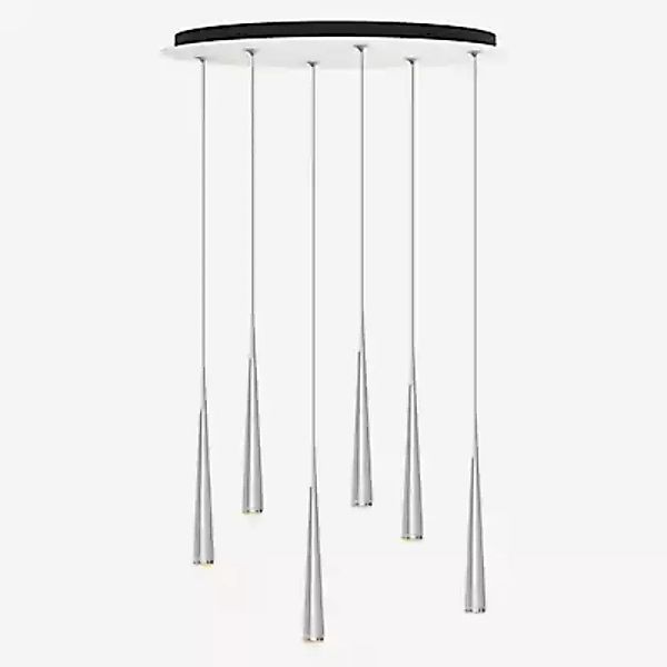 Grau Niceone Pendelleuchte LED Cluster - 6-flammig, chrom/grau - 600 cm günstig online kaufen