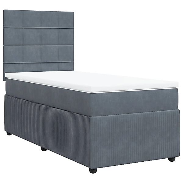 vidaXL Boxspringbett mit Matratze Dunkelgrau 90x190 cm Samt 3292215 günstig online kaufen