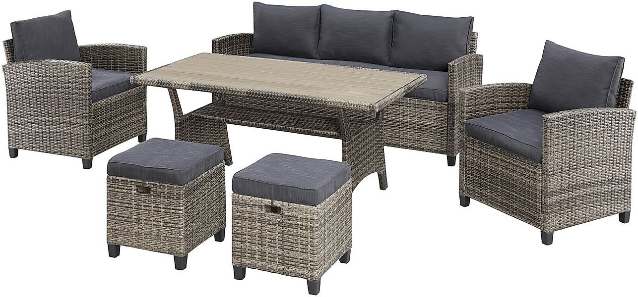 KONIFERA Gartenlounge-Set Amsterdam, (Set, 16-tlg., 1x 3er Sofa, 1x 2 Sesse günstig online kaufen
