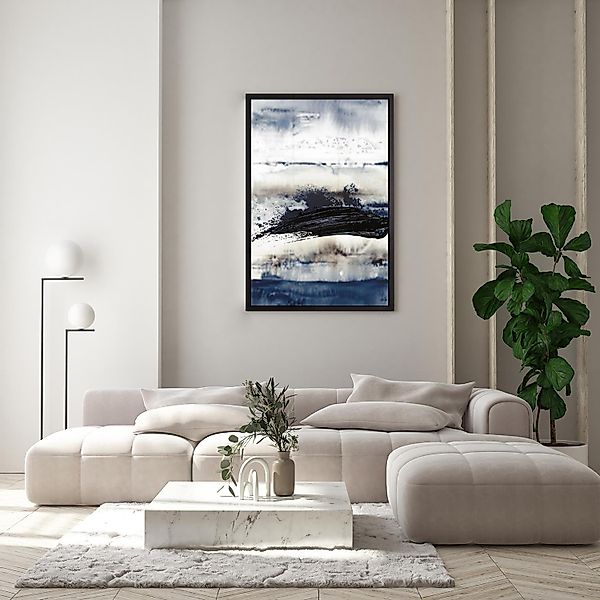 queence Leinwandbild »Abstrakt Weiß«, Abstrakt-Kunst-Modern-Meer-Meer Bilde günstig online kaufen