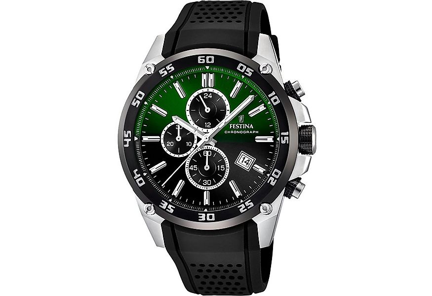 Festina Chronograph F20330/B Herrenarmbanduhr – Silikonarmband, Grün-Schwar günstig online kaufen