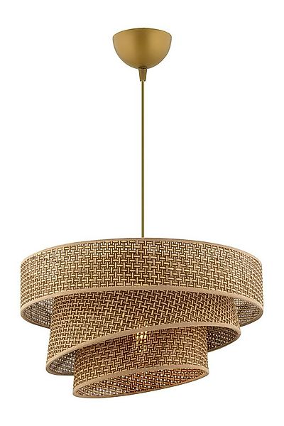 Opviq Pendelleuchte, ohne Leuchtmittel, Textilschirm in Rattanoptik günstig online kaufen