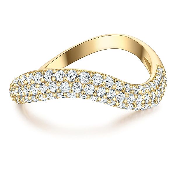 Glanzstücke München Silberring gelbgold, mit Zirkonia günstig online kaufen
