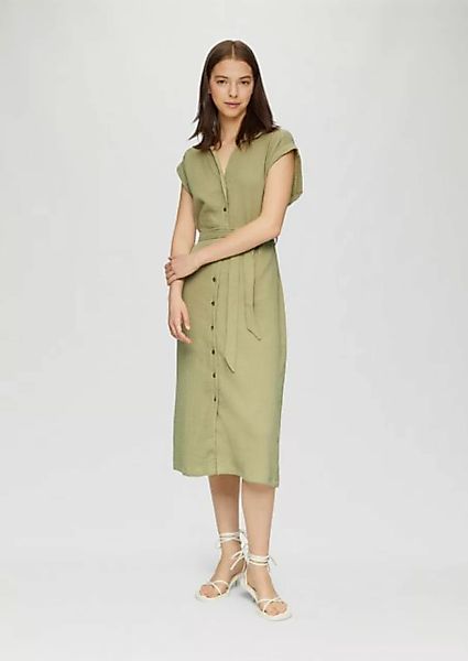 QS Minikleid Ärmelloses Hemdblusenkleid mit Bindegürtel günstig online kaufen