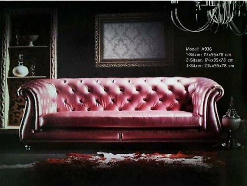 JVmoebel Chesterfield-Sofa Extra Klasse Sofa Couch Garnitur Polster Lederso günstig online kaufen