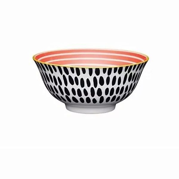 Neuetischkultur Müslischale bunt dekoriert 4er-Set Keramik schwarz/rot günstig online kaufen