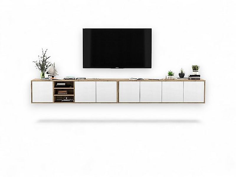 ROYAL24_MARKT TV-Schrank -2 niedrige Ausführung mit offenen Regalen 150 cm günstig online kaufen