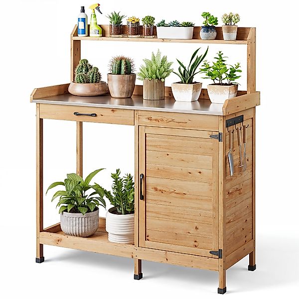 Bealife Pflanztisch,Gärtnertisch,Pflanzenarbeitsplatz,Pflanzenregal, mit Sc günstig online kaufen