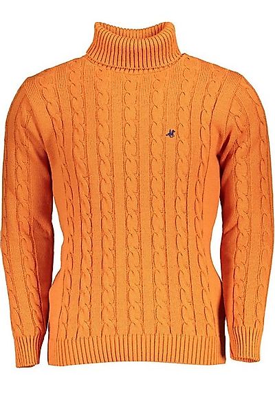 U.S. GRAND POLO Strickpullover Orange Herren-Rollkragenpullover mit Zopfmus günstig online kaufen