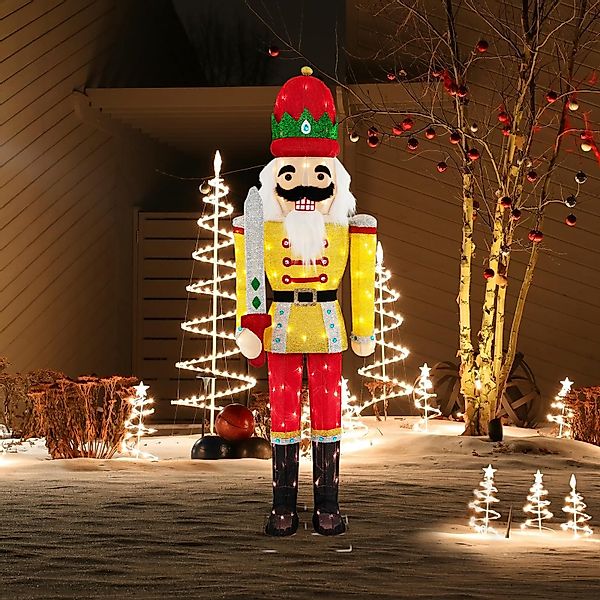 COSTWAY Weihnachtsfigur, Nussknacker Figur groß, LED günstig online kaufen