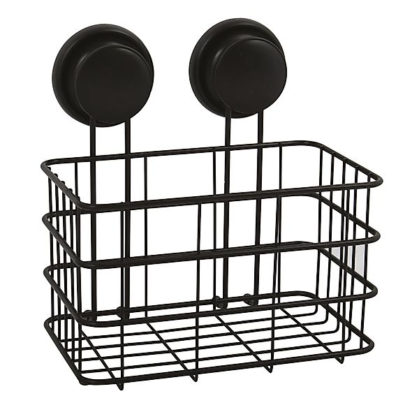 MSV Duschkorb Mega Ventouses Stahl 20 cm x 16 cm x 22 cm Schwarz günstig online kaufen