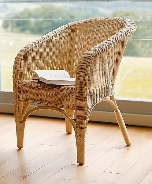 Dekoleidenschaft Rattanstuhl Rattansessel, natur lackiert, 4 günstig online kaufen