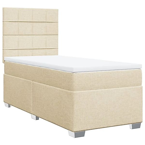 vidaXL Boxspringbett mit Matratze Creme 100x200 cm Stoff 3290404 günstig online kaufen