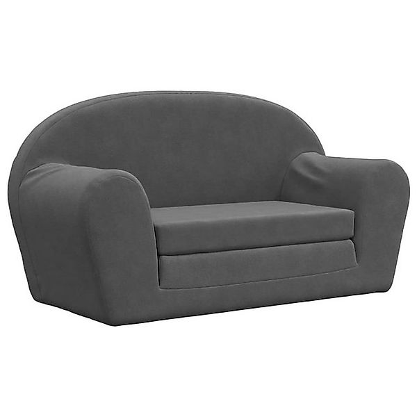 vidaXL Kindersofa, Kinder Schlafsofa 2-Sitzer Anthrazit Weicher Plüsch günstig online kaufen