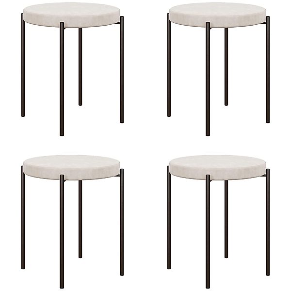HOMCOM 4er-Set Esszimmerhocker Samtoptik Sitzhocker günstig online kaufen