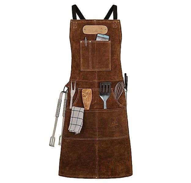 BLACK FOREST FOX Grillschürze ROUGH Büffel Rau Wild Leder Arbeitsschürze, G günstig online kaufen