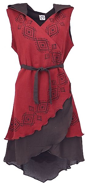 Guru-Shop Longbluse Natürliche Wickeltunika mit handgefertigtem.. günstig online kaufen