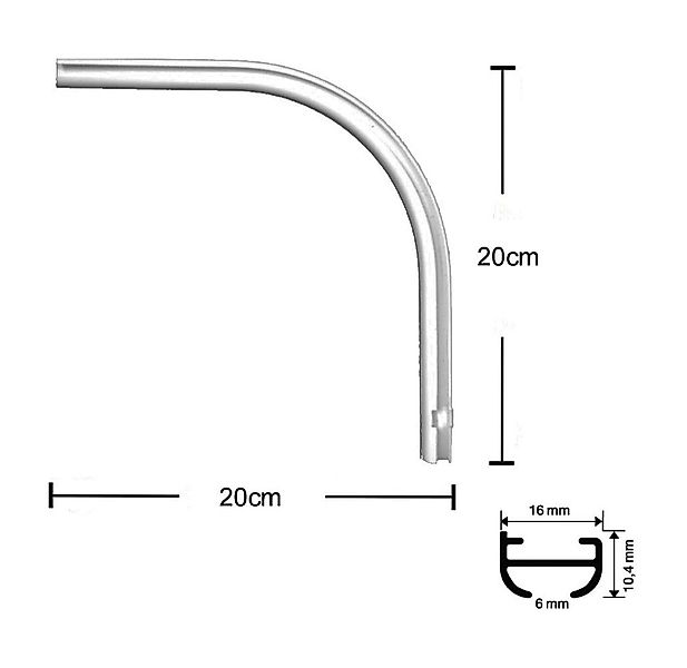 Garduna Gardinenschiene Rundbogen für halbrunde Schleuderschiene, verschrau günstig online kaufen