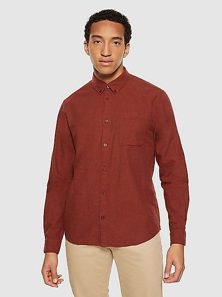 KnowledgeCotton Apparel Langarmhemd Regular Fit Melangé Flannel Shirt günstig online kaufen