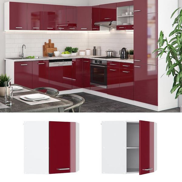 Vicco Eckhängeschrank R-Line, Rot Hochglanz/Weiß, 57 günstig online kaufen