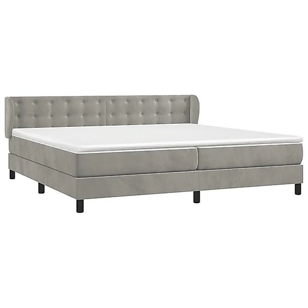 vidaXL Boxspringbett mit Matratze Hellgrau 200x200 cm Samt 3127751 günstig online kaufen