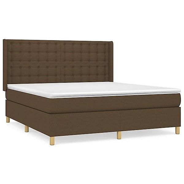 vidaXL Boxspringbett, Boxbett mit Matratze Dunkelbraun 160x200 cm Stoff günstig online kaufen