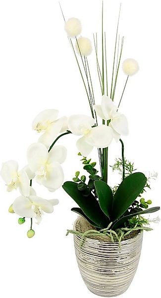 Kunstblume Arrangement Orchidee/Gras, I.GE.A., Höhe 60 cm, Topf aus Keramik günstig online kaufen
