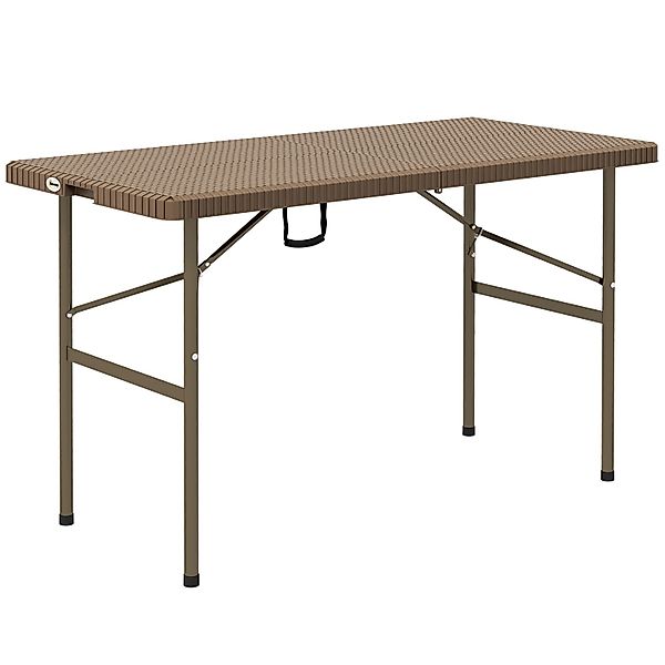 Outsunny Gartentisch Campingtisch Klapptisch mit Rattanoptik günstig online kaufen