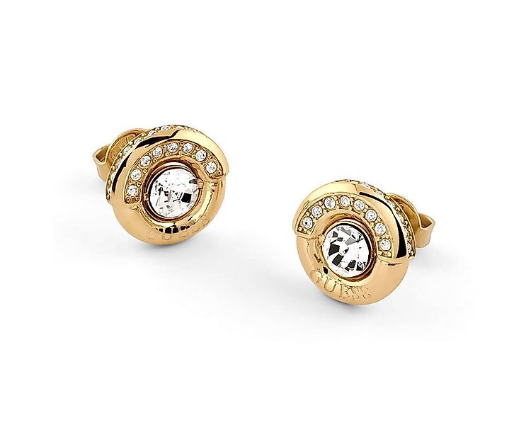 Guess Paar Ohrstecker Damen-Coin Pave Goldfarben günstig online kaufen