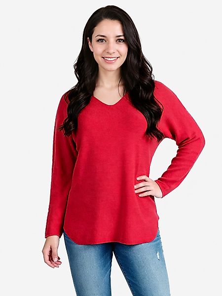 PEKIVESSA Strickpullover V-Ausschnitt-Pullover Langarm Gerader Schnitt, günstig online kaufen