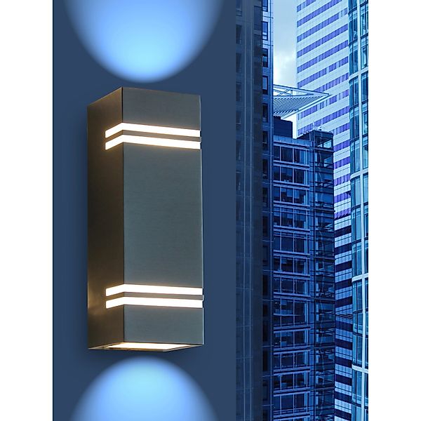 LUTEC LED Außen-Wandleuchte "STRIPES" LED-Modul 1 Stk. Warmweiß günstig online kaufen
