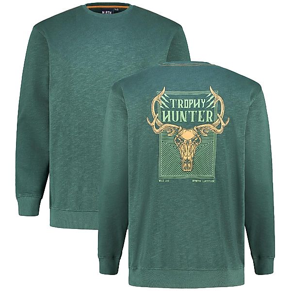 North Sweatshirt mit Rückenprint Farbe grün Größe: 7XL günstig online kaufen