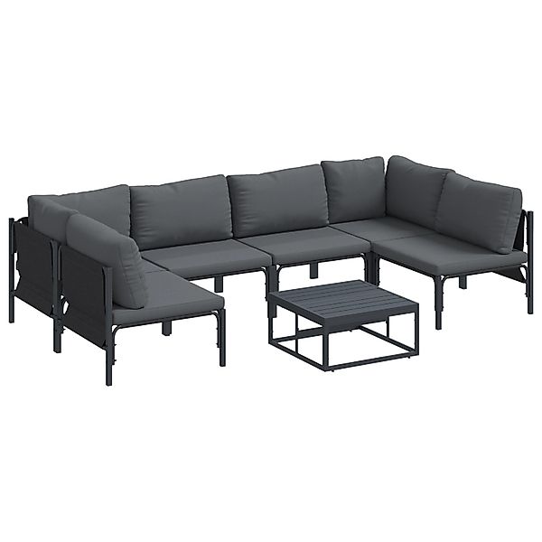 vidaXL Garten-Sofa-Set 7-Tlg Anthrazit Stahl 3378979 günstig online kaufen