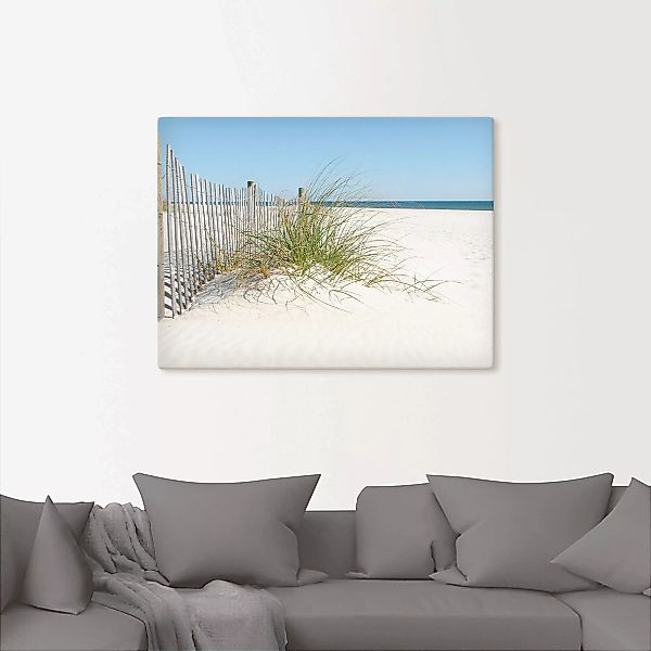 Artland Wandbild »Schöne Sanddüne mit Gräsern und Zaun«, Strand, (1 St.) günstig online kaufen