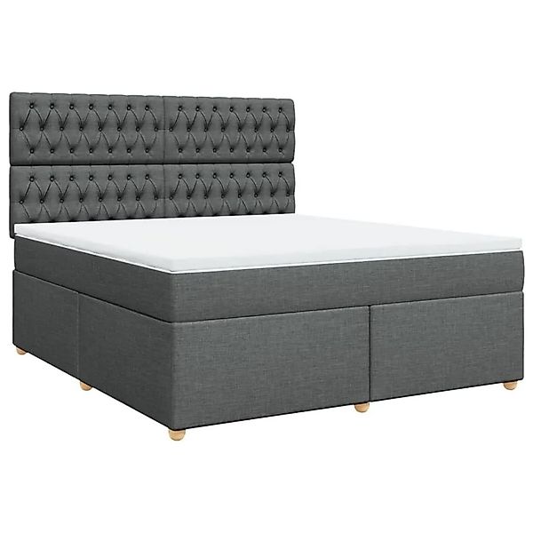 vidaXL Boxspringbett mit Matratze Dunkelgrau 180x200 cm Stoff 3291367 günstig online kaufen