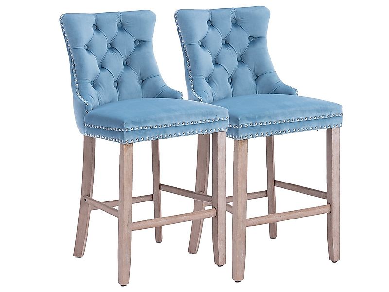 SeedWave Barhocker Mit Rückenlehne, 2er-Set Samt Barstuhl mit Verstellbaren günstig online kaufen