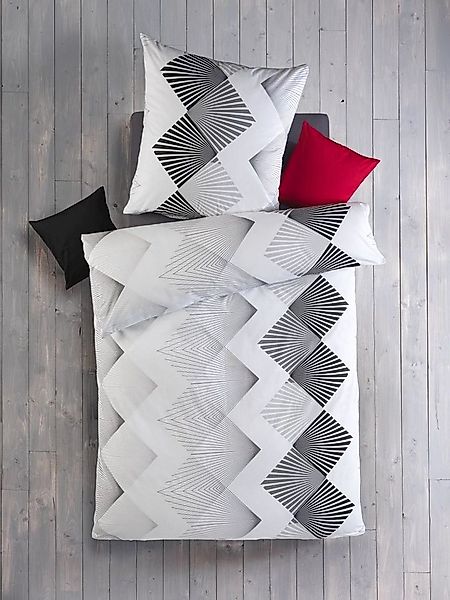 Optidream Bettwäsche Set Renforcé 135x200 Baumwolle Odin weiss schwarz, Ren günstig online kaufen