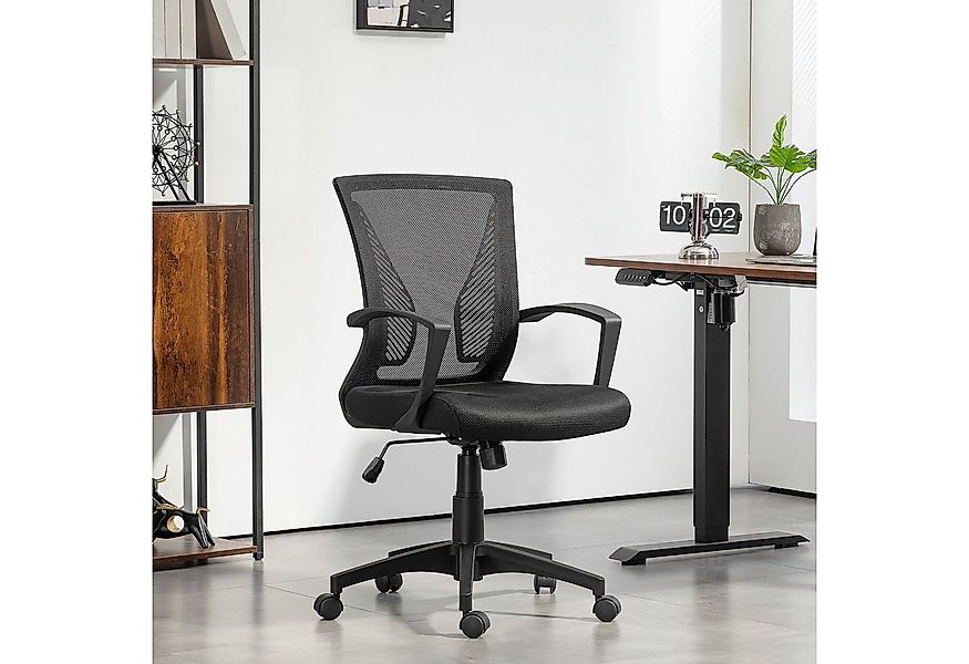 HOMCOM Bürostuhl mit Kippfunktion, höhenverstellbar (Schreibtischstuhl, 1 S günstig online kaufen