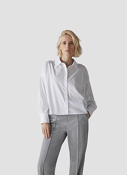 LeComte Klassische Bluse "LeComte Bluse in Weiß mit dezenten Glitzersteinen günstig online kaufen