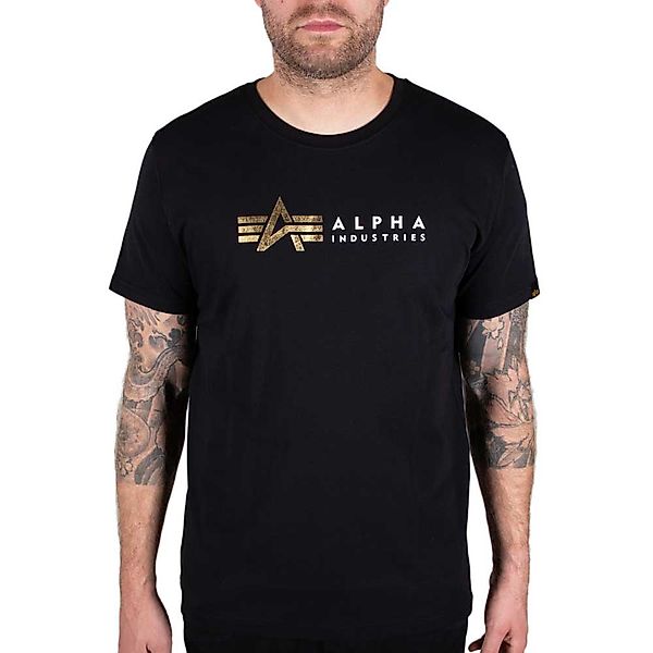 Alpha Industries Label Foil Print Kurzärmeliges T-shirt M Black günstig online kaufen