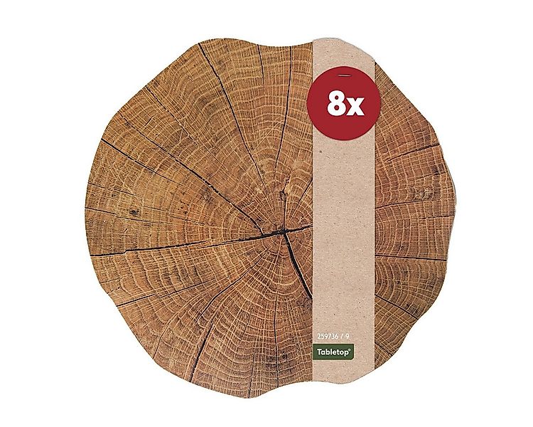 matches21 HOME & HOBBY Platzset Abwaschbare Tischsets 8er Set Baumstamm Hol günstig online kaufen