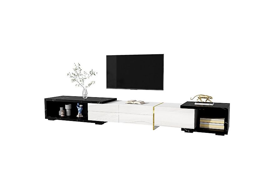 HAUSS SPOLE Lowboard Hochglanz mit variabler Länge (140-260 cm), drehbarer günstig online kaufen