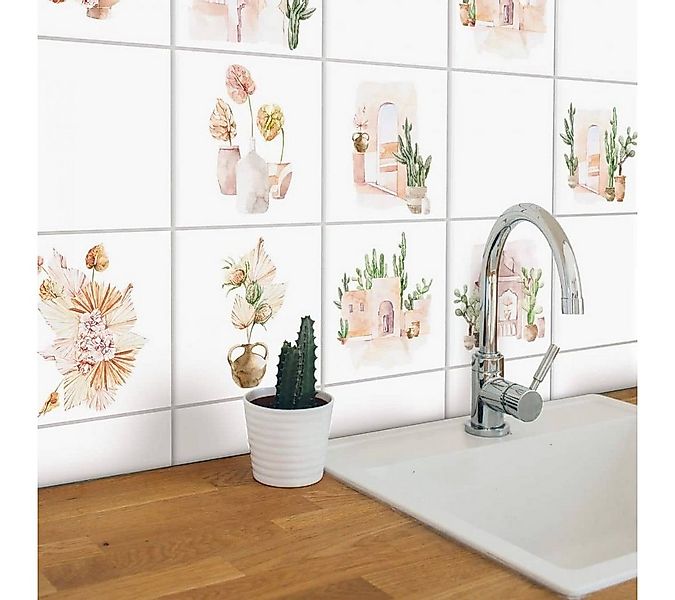 K&L Wall Art Fliesenaufkleber selbstklebend Klebefliese Set Toskana Wüste S günstig online kaufen