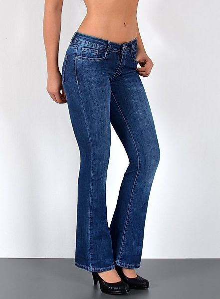ESRA Bootcut-Jeans Damen Schlagjeans mit weitem Bein und Stretch bis Große günstig online kaufen