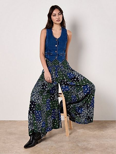 Apricot Culotte Hose im Patchwork-Design mit super weitem Bein günstig online kaufen