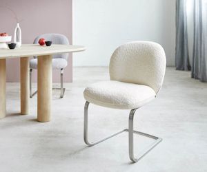 DELIFE Polsterstuhl Nube-Flex, Freischwinger flach Edelstahl günstig online kaufen