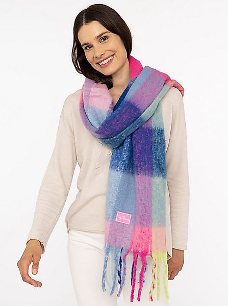 Zwillingsherz Modeschal "Big Karo", großes Karo-Muster, Fransen, in frische günstig online kaufen