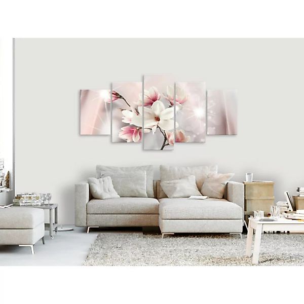 Bild auf Leinwand Dazzling Magnolias (5 Parts) Wide XXL günstig online kaufen