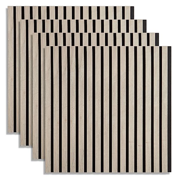 Homestyle4u Akustikpaneele Holz Grau 60x60 cm 4er Set Wandpaneele Paneele 2 günstig online kaufen