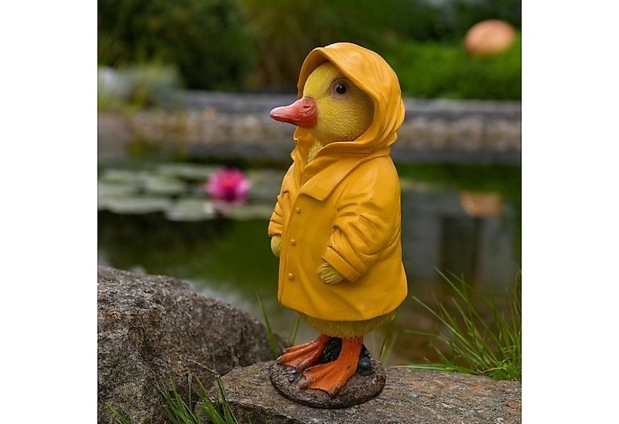 Online-Fuchs Gartenfigur für außen - süße Ente im Regenmantel - Teichdekora günstig online kaufen